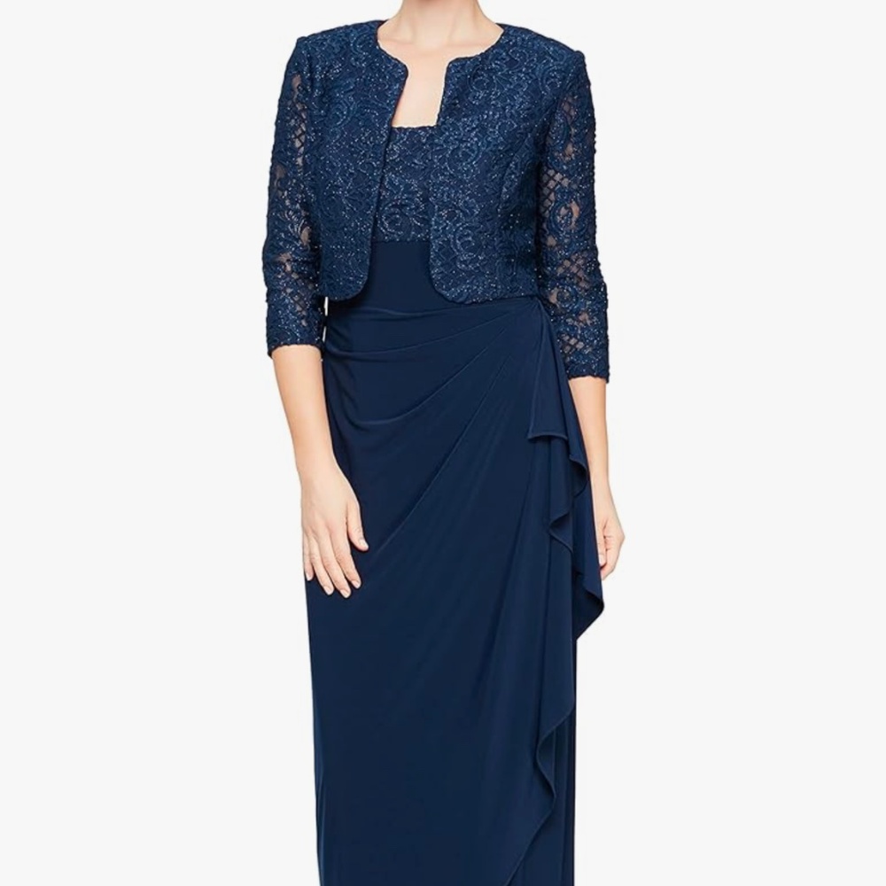 Alex Evenings Women's Empire Waist Bolero Jacket Dress